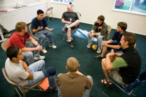 A photo of boys in counseling.